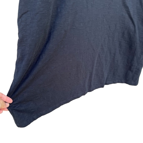 Chico’s Embroidered Lace Sleeve Black V-Neck Shift Dress Cotton Slub Pockets 12 - Picture 9 of 15